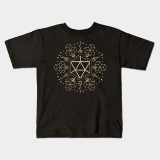 Polyhedral D20 Dice Geometric Symbol Tabletop RPG Kids T-Shirt